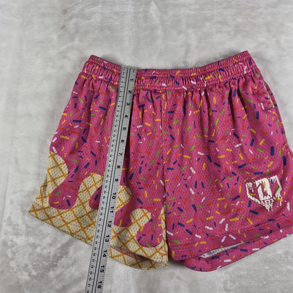 Baseball Lifestyle 101 Ice Cream Shorts Men's Small Pink Candy Sprinkles Casual - Picture 3 of 9